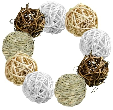 Yardenfun 9stücke Gewebte Rattanbälle Hängende Dekorationen Für Zuhause Wohnaccessoires Aus Rattanmaterial Dekorative Rattankugeln Für Wohnzimmer