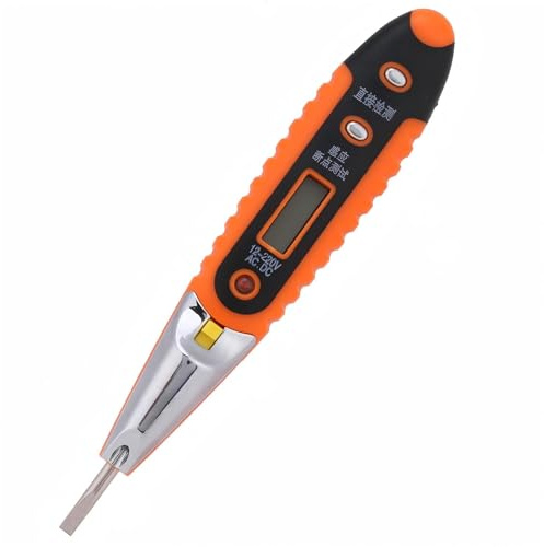 Ouitble Kontaktspannungsprüfer 12 V-220 V AC/DC Digitaler Elektrischer Spannungsprüfer Intelligenter Induktions Elektrosonden Tester mit LED Display