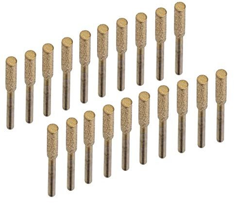Fictory Fictory - Juego de afilador de motosierra de piedra para motosierra, 20 piezas, herramienta de afilado de limas giratorias doradas, 4,8 mm