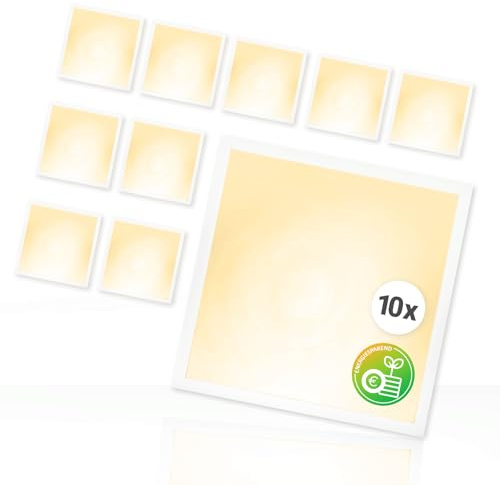 Xtend EcoLight 10x LED Panel 62x62cm 3000K Warmweiß 25W 3500lm Rasterleuchte flimmerfrei Deckenleuchte Netzteil Ble2.0