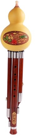 Cucurbit Flute For Beginners,Hulusi Flute Handmade,Traditional Hulusi Instrument Natural Redwood Hulusi Beginners Playing Hulusi National Musical