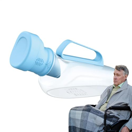 Portable Urinal Bottle, 1200ml Spill-Proof Pee Container for Outdoor, Odor-Resistant Cover, Leak-Proof Male Urinals Container for Bedroom, Travel, Outdoor Activities, Convenient Pee Bottle for Men