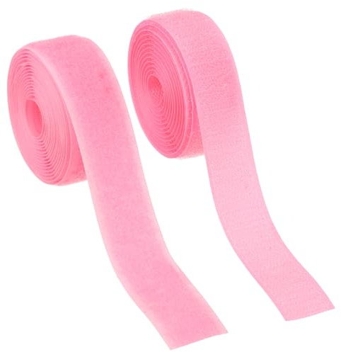 YELARXI Ruban auto-agrippant en nylon à coudre - 2,5 cm de large - Dos non adhésif - 0,9 m - Pour vêtements, artisanat, couture, projet de bricolage - Rose