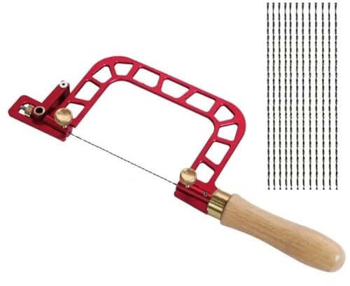 Vocdikficy Scie à Chantourner à Cadre en Acier Scie à Graver de Précision Scie à Manuelle Scies à Découper Outil à Main Efficace Autonettoyant avec Poignée B