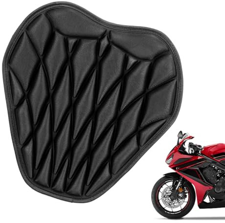Generisch Cojín de asiento para motocicleta, amortiguador de golpes, acolchado suave 3D para adultos, mujeres y hombres, comodidad durante largos viajes en moto