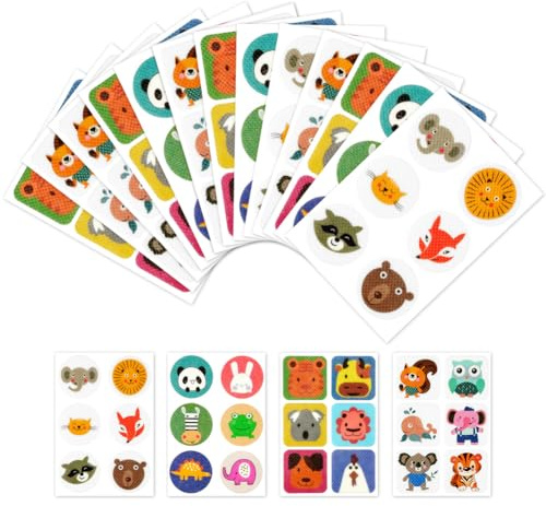 AOOWU Pegatinas Antimosquitos, 144 PCS Parches de Citronela Antimosquitos, Repelente de Insectos Natural Acción Hasta 8H, Repelente de Mosquitos de Dibujos Animados Bebés, Niños y Adultos