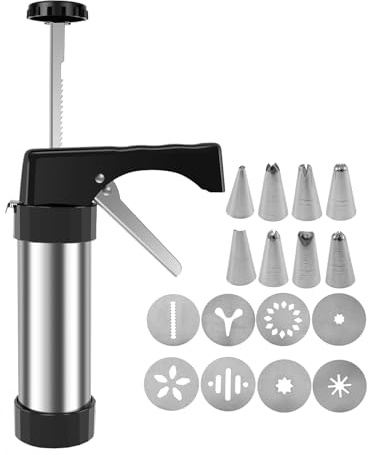 Churro de acero inoxidable, kits para hacer churros | Máquina para hacer galletas resistente - Máquina de churros con 8 boquillas laminadoras, bolsa laminadora para familiares, amigos y colegas