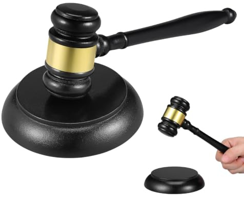 BESPORTBLE Marteau De Juge en Bois avec Socle Marteau De Vente Aux Enchères Et D'Avocat pour Réunions Cour Et Bureau Maillet Multifonctionnel pour Usage Quotidien
