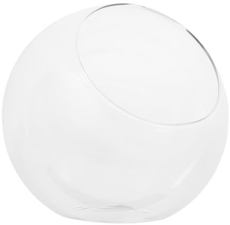 Homoyoyo Glas Terrarium Pflanzgefäß 15cm Schräge Öffnung Klarglas Mikrolandschaft Vase für Sukkulenten Luftpflanzen Dekoration Büro Zuhause