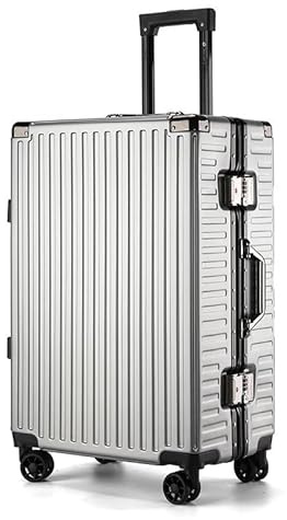 It'Go Aluminium Rahmen Koffer XL Groß Hartschalenkoffer Gepäck mit 4 Rollen Handgepäck Reisekoffer Koffer&Trolleys Silber