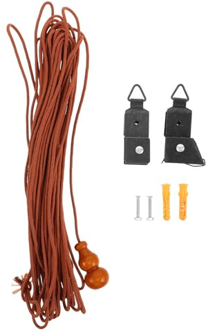 TOPPERFUN Set Accessori per Tende a Rullo Vintage in Ferro Spesso, Kit Completo Corda Resistente e Ganci per Sollevamento, Compatibile Tende in bambù e Avvolgibili per Arredamento Casa