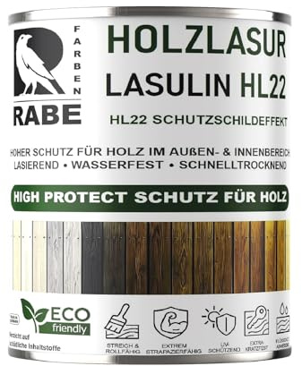 RABE Holzlasur Lasulin HL22 High Protect Holzschutz Dickschichtlasur Außen Gartenholz Lasur lasierende Farbe (500ml., 1571 Eiche dunkel)