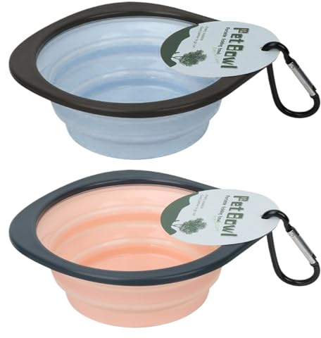 Cuenco para Perros - Cuenco para Perros de Viaje | Plato Plegable portátil para Agua y Comida | para Mascotas con mosquetón | Camping, Caminata, Senderismo, Suministros al Aire Libre para per