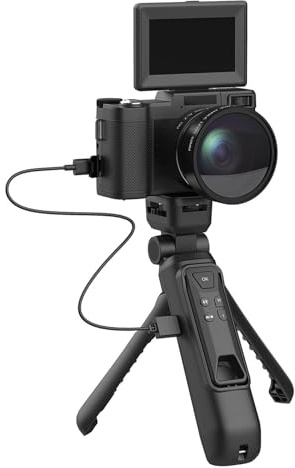 4K Digital Camera Computer Vlogging Camera Travel 48MP | Anti-Shake Video Recorder with Turn Touch Screen, Remote Control for Photography & Video
