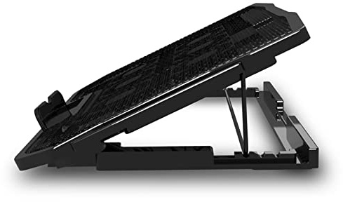 Rcniso Raffreddatore per Laptop in Lega, Pad di Raffreddamento per PC Portatile Doppio USB con Luce a LED con Design Antiscivolo