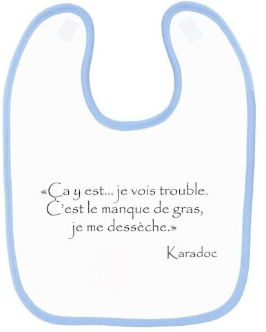 Bavoir bébé kaamelott karadoc manque de gras 2 Bleu