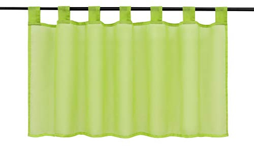 Joyswahl Scheibengardine Voile Bistrogardine Kurzstore Eva 45x90 Gelbgrün | Unifarbige Gardine Stores,Transparent,1er Pack,Küchengardinen modern,Kurzgardine,Fenstergardinen Küchenfenster