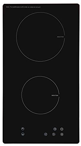 SIA INDH30BL 30cm Black Domino 2 Zone Touch Control Electric Induction Hob