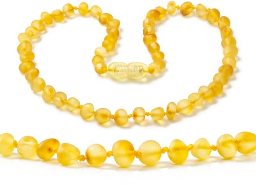 ZHAOXIA Collar de ámbar (Butterscotch Raw) - Collar de Ambar - Verdadero ámbar báltico - Longitud 28 cm