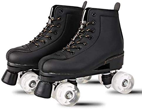 MIAOXIAO 4 Roues Patins à roulettes, Double Rangée Flash Aux Patins à Roues pour Intérieur et Extérieur Hommes et Femmes Adultes et Jeunes Enfants Filles,C,EU 45
