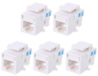 BIlinli Modulo telefonico Senza Attrezzi da 5 Pezzi Modulo RJ11 di Rete CAT3 Voce Placcato in Oro Adattatore telefonico Extender Keystone