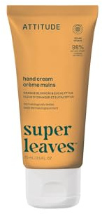 ATTITUDE Hand Cream, EWG Verified, Plant and Mineral-Based, Vegan Personal Care Products, Orange Blossom & Eucalyptus Scent, 2.5 Fl Oz