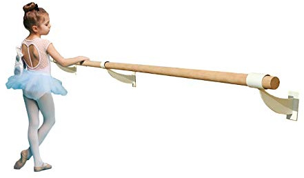 Pro Gymnastics Ballet Barre Single Bar 3 FT Long 1.5 Diameter White for Kids and Adults Wall Mounted HomeStudio Ballet Bar, Dance Bar, Stretch Bar, DancingStretching