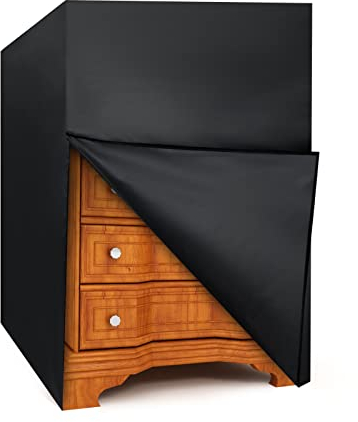 Dhouse Strandkorb Schutzhülle mit Reißverschluss Winterfest Wetterfeste Strandkorbhaube Schwerlast Reißfest Premium Strandkorbhülle 420D Oxford Gewebe 130×100×170/134CM Schwarz