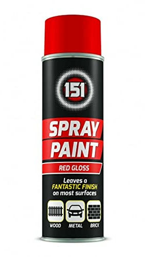 Swiss Signature 2 x 151 Red Gloss Multi-Purpose Spray Paint 250ml / 1x Pair of Disposable Gloves for Metal, Wood, Plastic, Walls, Aerosol Spray with Perfect Finish