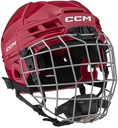 CCM Tacks 70 Helm Combo Bambini, Größe:Junior, Farbe:Rot