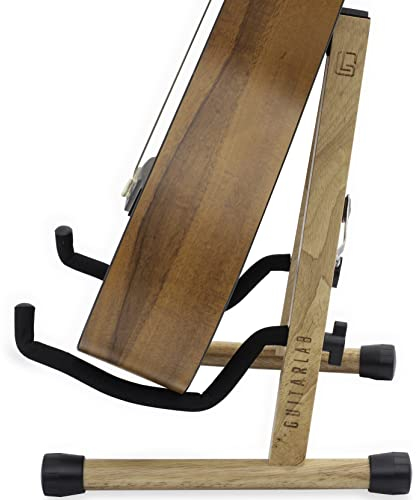 Guitar Lab - Faltbarer Gitarrenständer von Guitar Lab - Massivholz Gitarrenständer für EGitarre, Akustik, Bass, Klassik, Ukulele, A-Rahmen Ständer für Gitarren, Ideal als Geschenk
