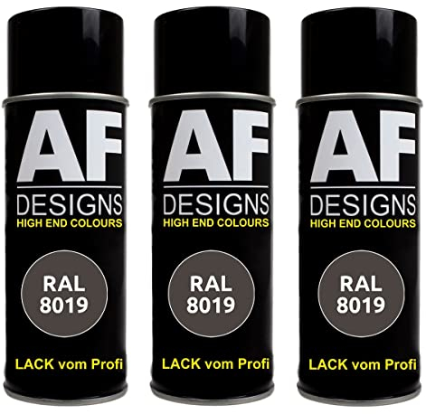 Alex Flittner Designs Lackspray RAL 8019 GRAUBRAUN matt 3x 400ml Spraydose Buntlack Autolack