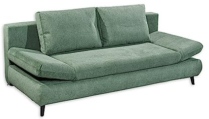 SUNNY Bequemes Schlafsofa mit Bettkasten, Moosgrün - Ausziehbares Sofa mit Schlaffunktion - 212 x 76 (88) X 101 cm (B/H/T)