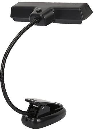 KIMISS Rednerpult Licht 360 Grad Clip On Lampe Schwarz Kunststoff Tragbare Orchester Notenständer Lightiblek Clip On USB Lese-LED-Lampe