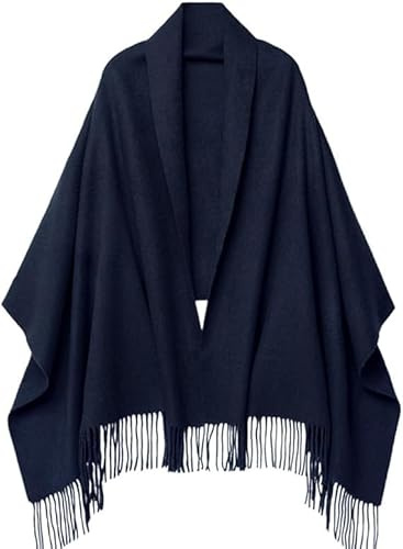 PFLife Cashmere Scarf for Women 80''*27'' Ladies Scarves Gift Box Pashmina Shawls and Wraps Thick Oversized Scarf Winter (Navy Blue)