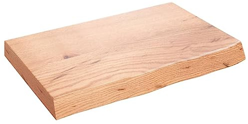 vidaXL Waschtischplatte Hellbraun 60x40x(2-6) cm Massivholz Behandelt