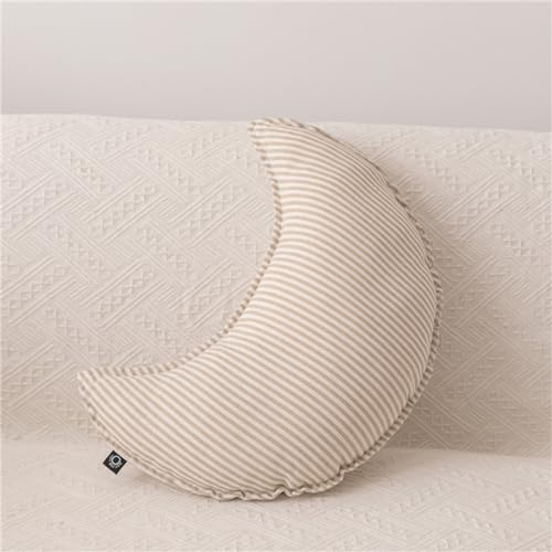 GLITZFAS Kuschelkissen Stern, Boho Zierkissen Sternformig Sofakissen Kuscheltier, Nordic Dekokissen Plüschtier Kinderkissen Bodenkissen Dekoration für Babyzimmer Kinderzimmer… (Mond)
