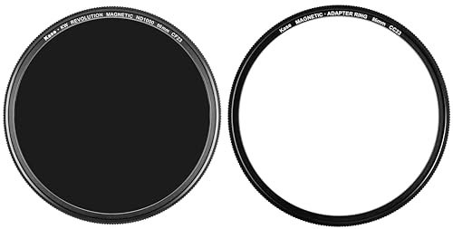 Kase Wolverine Revolution ND1000 Magnetischer Filter aus gehärtetem optischem Glas, 86 mm, 10 Blendenstufen, mit gelbem Ring und Adapter