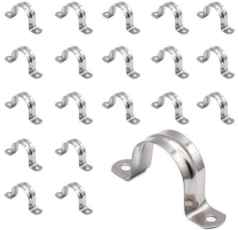 DOJA Barcelona | Morsetto per Tubi a U | 20 Unità | Collare a U per Tubo 40mm | Morsetti a U | Morsetti per Tubi U | Supporto Tubo | Staffe a U Tonde per Fissare Tubi, Anello di Connessione