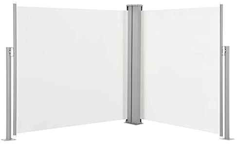 ARKEM Ausziehbare Seitenmarkise Cremeweiß 100 x 600 cm Sichtschutz Ausziehbar Ohne Bohren Balkon ZubehöR