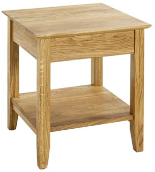 HAKU Beistelltisch Eiche Massivholz Couchtisch Sofatisch - Maße: B 45 x H 52 x T 45 cm Style: Traditional