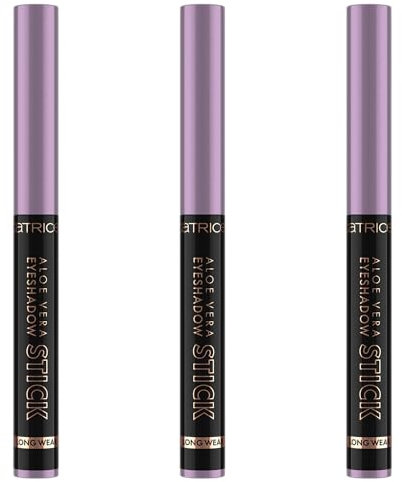 Catrice Aloe Vera Eyeshadow Stick, Lidschatten, Nr. 070, Violett, langanhaltend, pflegend, schimmernd, farbintensiv, vegan, ohne Mikroplastikpartikel, Nanopartikel frei, ohne Parfüm, 3er Pack (3x1.5g)