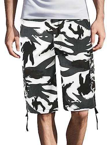SRZYMJ Kurze Jeanshose Herren Shorts Baumwolle Herren Lang 3/4 Hose Herren Sport Leinenhose Herren Sommer Leinenhose Herren Sommer Herrenhosen Kurz Bikini Hose High Waste Weiß Reithose Herren L