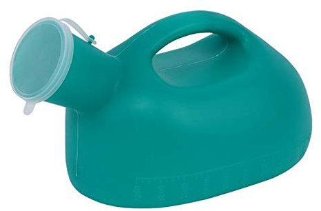 Men Urinal Bottle, Urinale for Männer – 2000 ml dicke Bettpfanne aus Kunststoff mit Deckel for Männer – Tragbare Pinkelflaschen for Männer – Reise-Urinsammelbehälter, praktisches und praktisches Urina