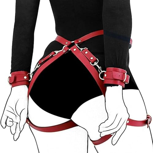 AJOHBM donna PU Reggicalze Punk Yoga Ŝèx.shôp Meccanismo regolabile in da-D23Y10Z