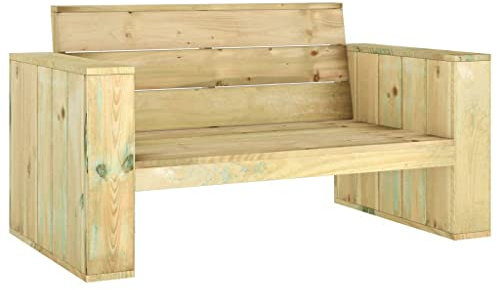 ULUYYUC Gartenhocker Bierbank Bierzeltgarnitur Klein Campingbank - Gartenbank 139 cm Kiefernholz Imprägniert für Balkon Parks Terrasse Innenhof