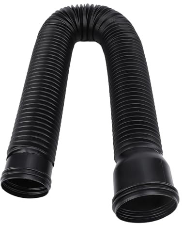 Rain Gutter Downspout Extension Flexible, Downspout Extender Diverter PE Extendable Drain Away Extender for Outdoor Villa Round, 20 to 59in (Black)