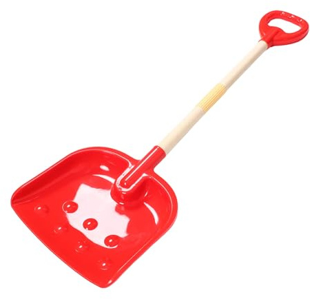 MOLUCKFU Kinder Schneeschaufel Rote Kinderschaufel mit Holzstiel für Schneemannbauen und Schneeräumung im Winter Außenbereich