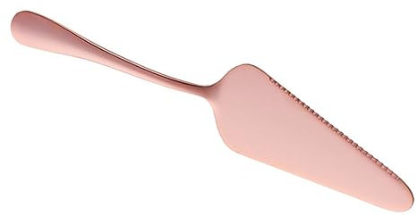 BESTOYARD Edelstahl Backschaufel Mit Wellenschliff Ergonomisches Küchenwerkzeug Zum Schneiden Von Kuchen Und Pizza Trapezförmiger Serrated Cake Shovel in Roségold Langlebig Und Spülmaschinen