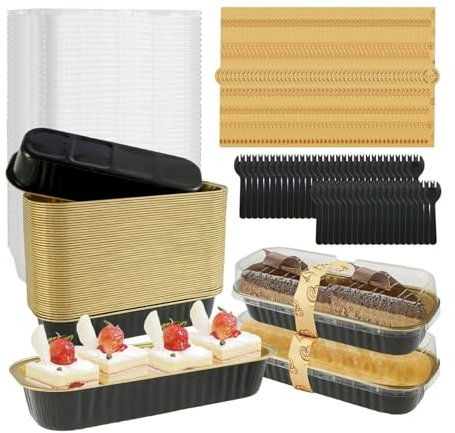 Zymjzbetic Lot de 100 moules à Pain en Aluminium, moules à pâtisserie, moules à Muffins, moules à Cupcakes, Accessoires de Cuisine pour Cuisson Cuisson Rôtissage BBQ(Black,50pcs)